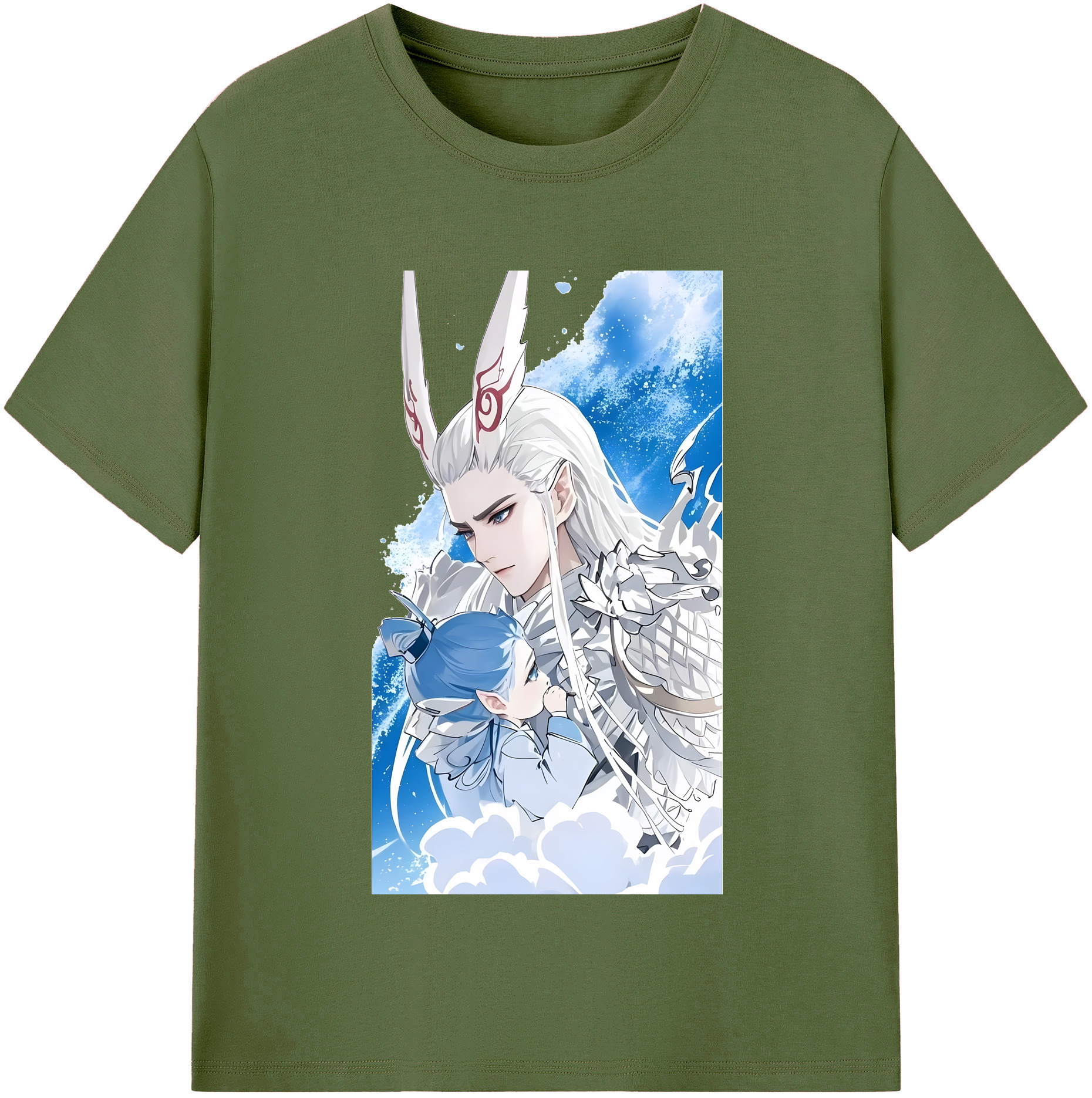 （画像用） Ne Zha 2 ナタ 魔童の大暴れ 綿100％半袖Tシャツ（フロントプリント）